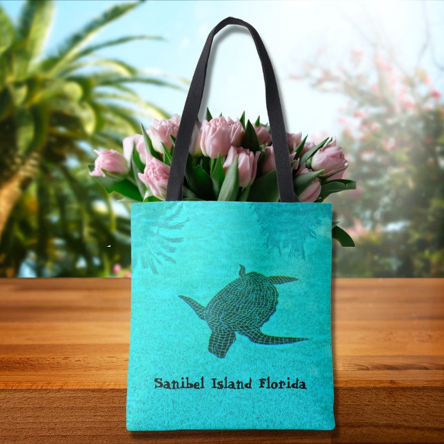 Tote Bag Tortuga Turtle Mosaic sur l'île de Sanibel Floride (Créateur téléchargé)