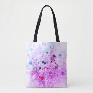 Tote Bag Tot Modèle Abstrait rose rouge jaune vert