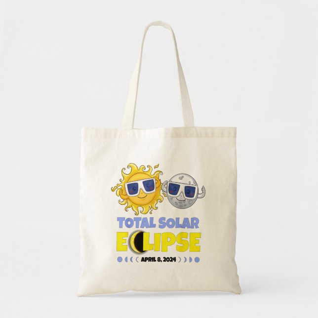 Tote Bag Total Éclipse Solaire 2024 Mignons Éclipse Solaire (Devant)