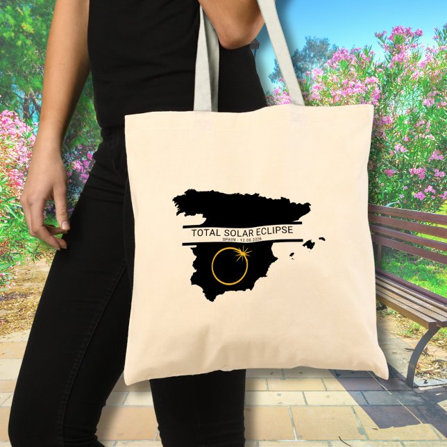 Tote Bag Total Solar Eclipse August 2026 – Spain Custom (Edit text via template, if you wish.  Matching items available)
