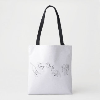 Tote Bag Tote with illustrations from Dog Days.