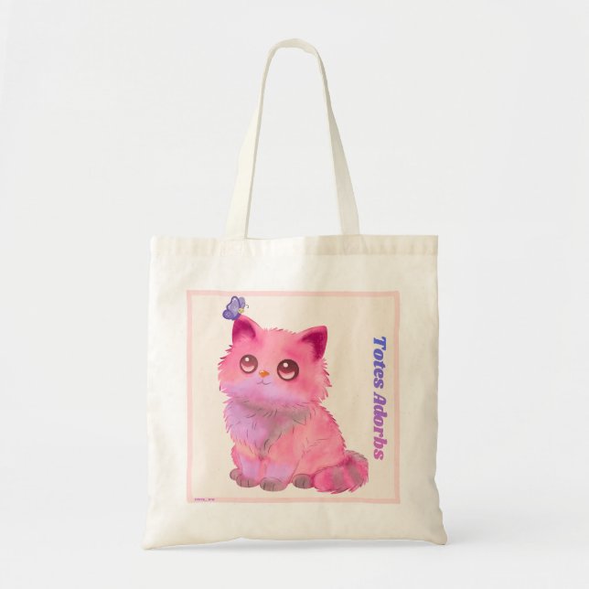 Tote Bag Totes Adorbs - Chat/Papillon (Devant)