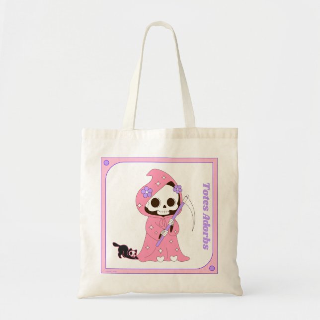 Tote Bag Totes Adorbs - Faucheuse/Chat (Devant)