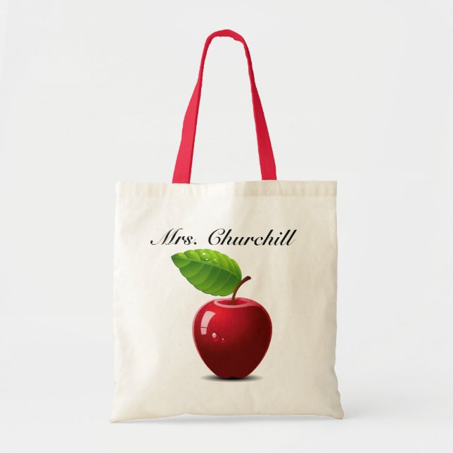 Tote Bag Totes pour enseignants - Pomme - SRF (Devant)