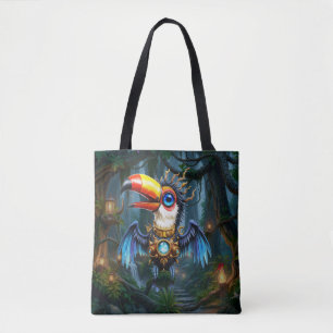 Tote Bag Toucan Steampunk au Clair de Lune.