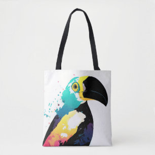 Tote Bag Toucan Wild Nature Animaux Couleurs Art Peinture