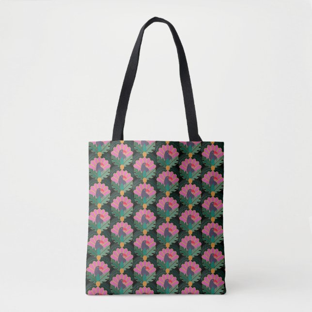 Tote Bag Toucans & ananas Tropical Art Déco (Devant)