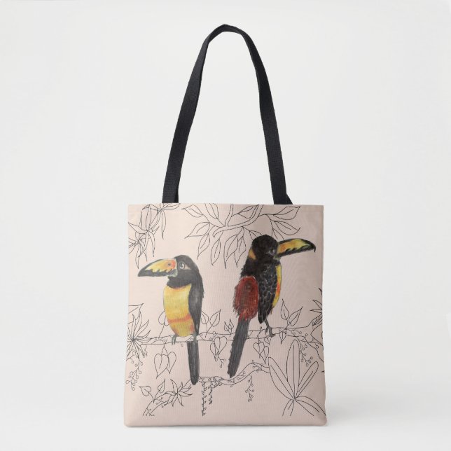 Tote Bag Toucans sur une Fourre-tout (2) (Devant)
