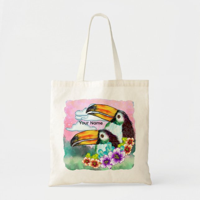 Tote Bag Toucans Tropicaux  (Devant)