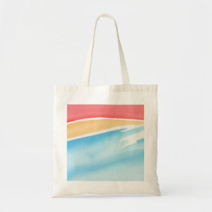 Tote Bag Touches d'aquarelle rouges oranges et bleues Cool