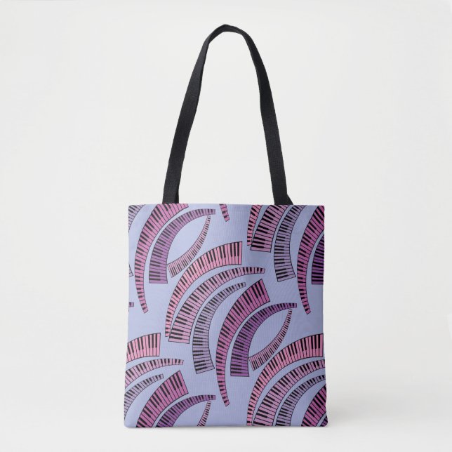 Tote Bag Touches de piano courbes (Devant)