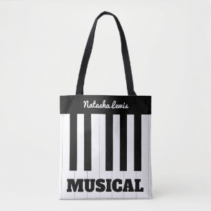 Tote Bag Touches de piano personnalisées Instrument de musi