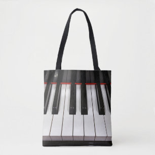 Tote Bag touches piano