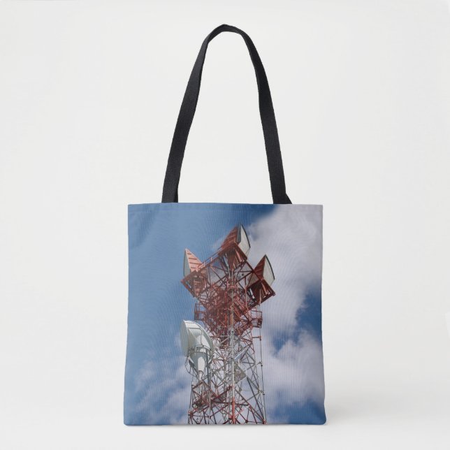 Tote Bag Tour de télécommunications micro-ondes (Devant)