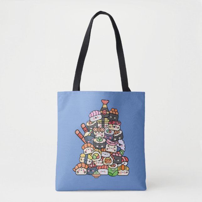 Tote Bag Tour du Sushi mignon (Devant)