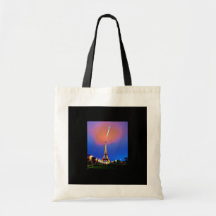 Tote Bag Tour Eiffel À La Peinture De Nuit