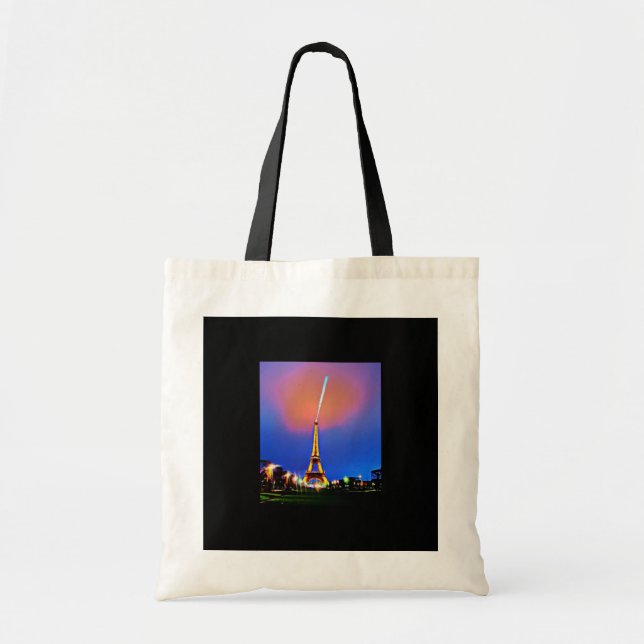 Tote Bag Tour Eiffel À La Peinture De Nuit (Devant)