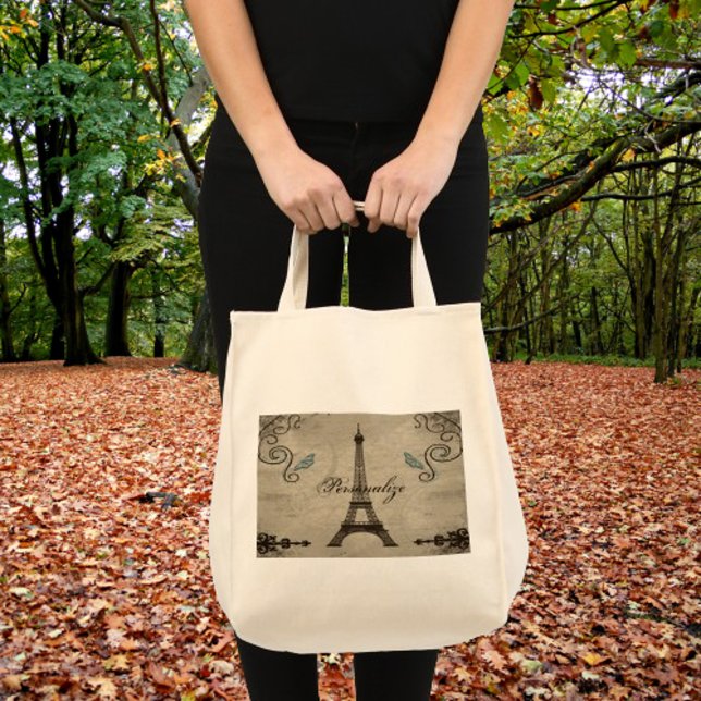 Tote Bag Tour Eiffel Grunge (Eiffel Tower Grunge Tote Bag)