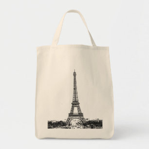 Tote Bag Tour Eiffel noir et blanc