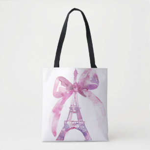 Tote Bag Tour Eiffel Paris rose Fourre-tout
