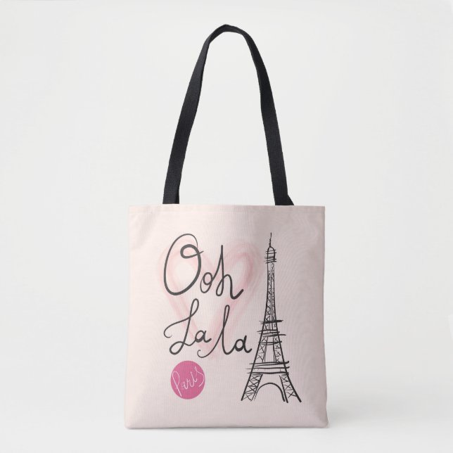Tote Bag Tour Eiffel tiré par la main (Devant)