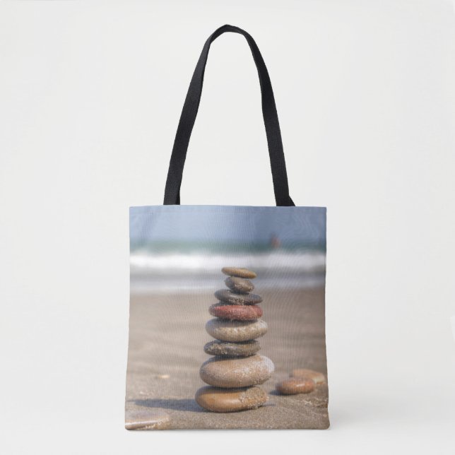 Tote Bag Tour en pierre sur la plage (Devant)