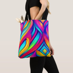 Tote Bag Tourbillon arc-en-ciel psychédélique