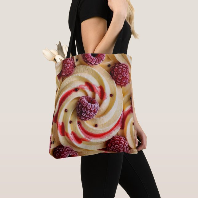 Tote Bag Tourbillon de framboise crémeux - Esthétique de de (De près)