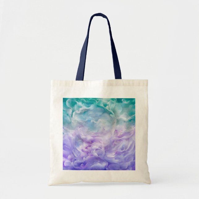 Tote Bag Tourbillon de nuage bleu et violet (Devant)