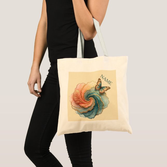 Tote Bag tourbillon de papillon plumeux (Devant (produit))