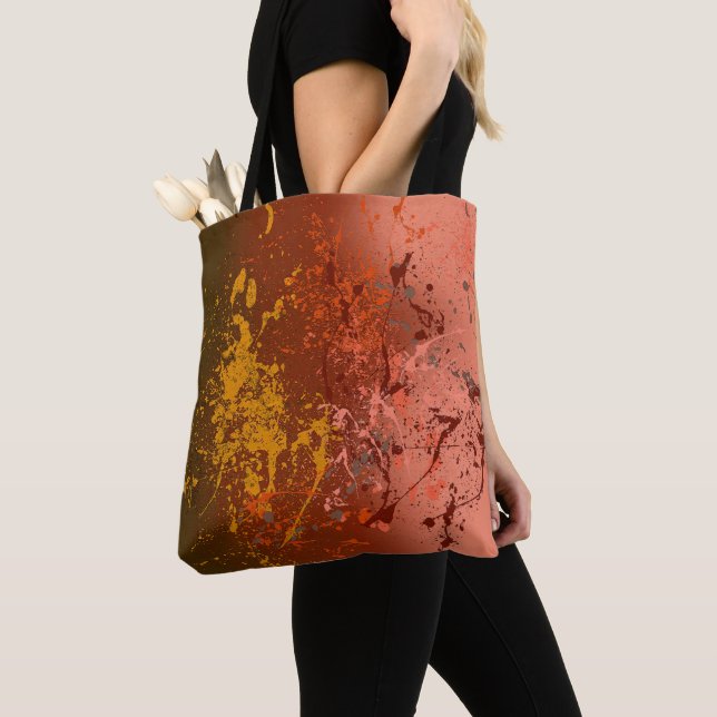 Tote Bag Tourbillon de pêche : Art de projection abstrait (De près)
