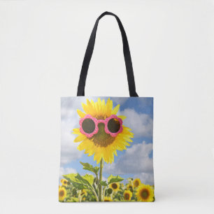 Tote Bag tournesol avec lunettes de soleil
