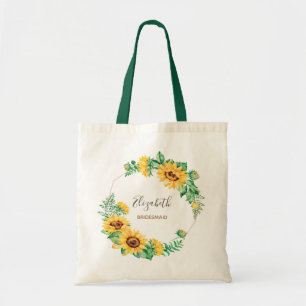 Tote Bag Tournesol avec nom nuptiale