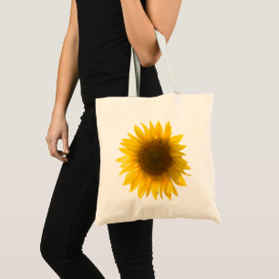 Tote Bag Tournesol citation "Les fleurs sont du bonheur"