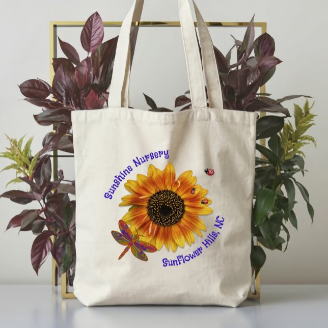 Tote Bag Tournesol Dragonfly Nursery Nom commercial (Créateur téléchargé)