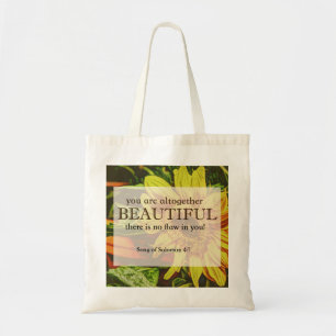 Tote Bag Tournesol Fourre-tout avec le vers de bible