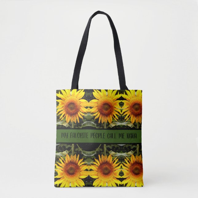 Tote Bag Tournesol géant, fleurs jaunes motif (Devant)