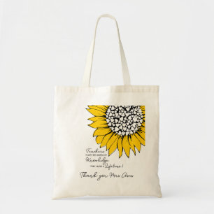 Tote Bag Tournesol jaune avec citation de l'enseignant