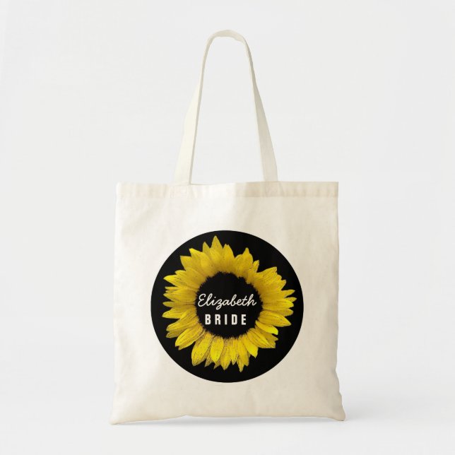 Tote Bag Tournesol jaune lumineux et gai épousant A09A (Devant)