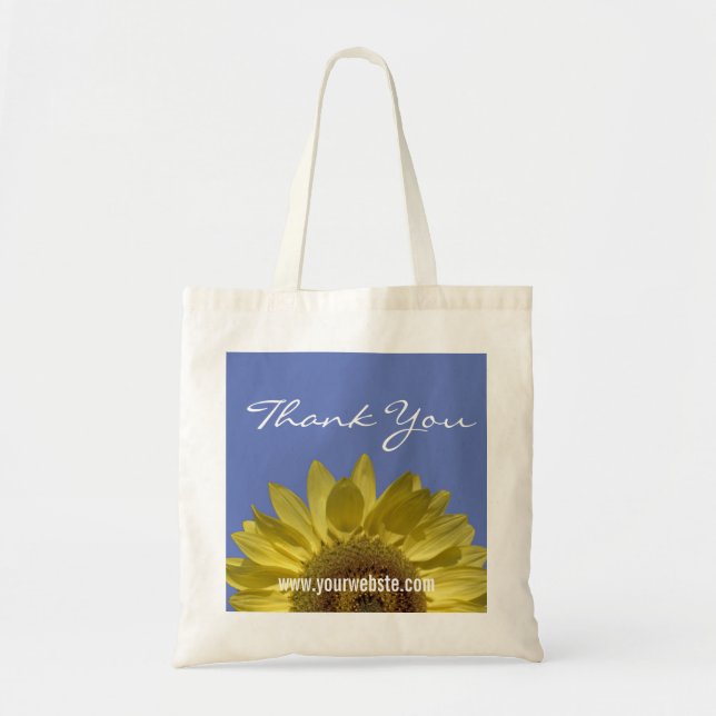 Tote Bag tournesol jaune vif merci (Devant)