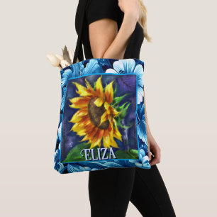 Tote Bag Tournesol la nuit Fleur Floral Personnalisé
