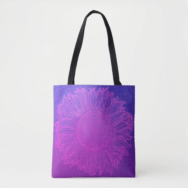 Tote Bag Tournesol mauve majestueux (Devant)