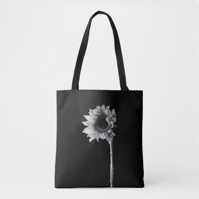 Tote Bag Tournesol - Photographie noir et blanc (Devant)