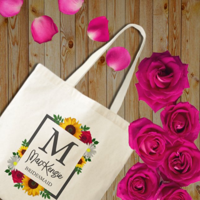 Tote Bag Tournesol Rose Marguerite Automne Floral Mariage F (Créateur téléchargé)