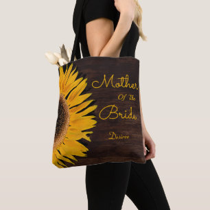 Tote Bag Tournesol Rustique Brown Bois Mère De La Mariée