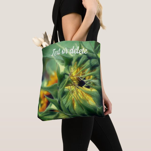 Tote Bag Tournesol se dépliant personnalisé (De près)
