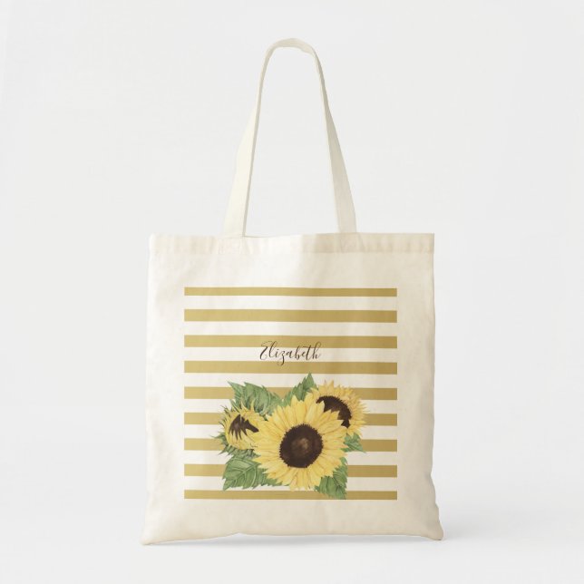 Tote Bag Tournesol vintage Sur Grandes (Devant)
