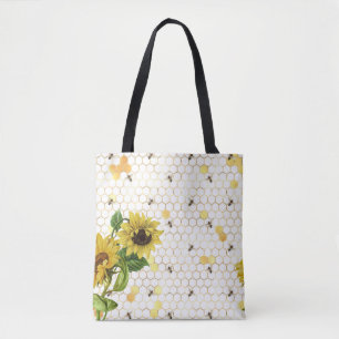 Tote Bag Tournesols et Abeille