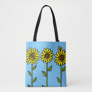 Tote Bag Tournesols et bourdons