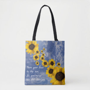 Tote Bag Tournez votre visage vers le soleil, tournesols da
